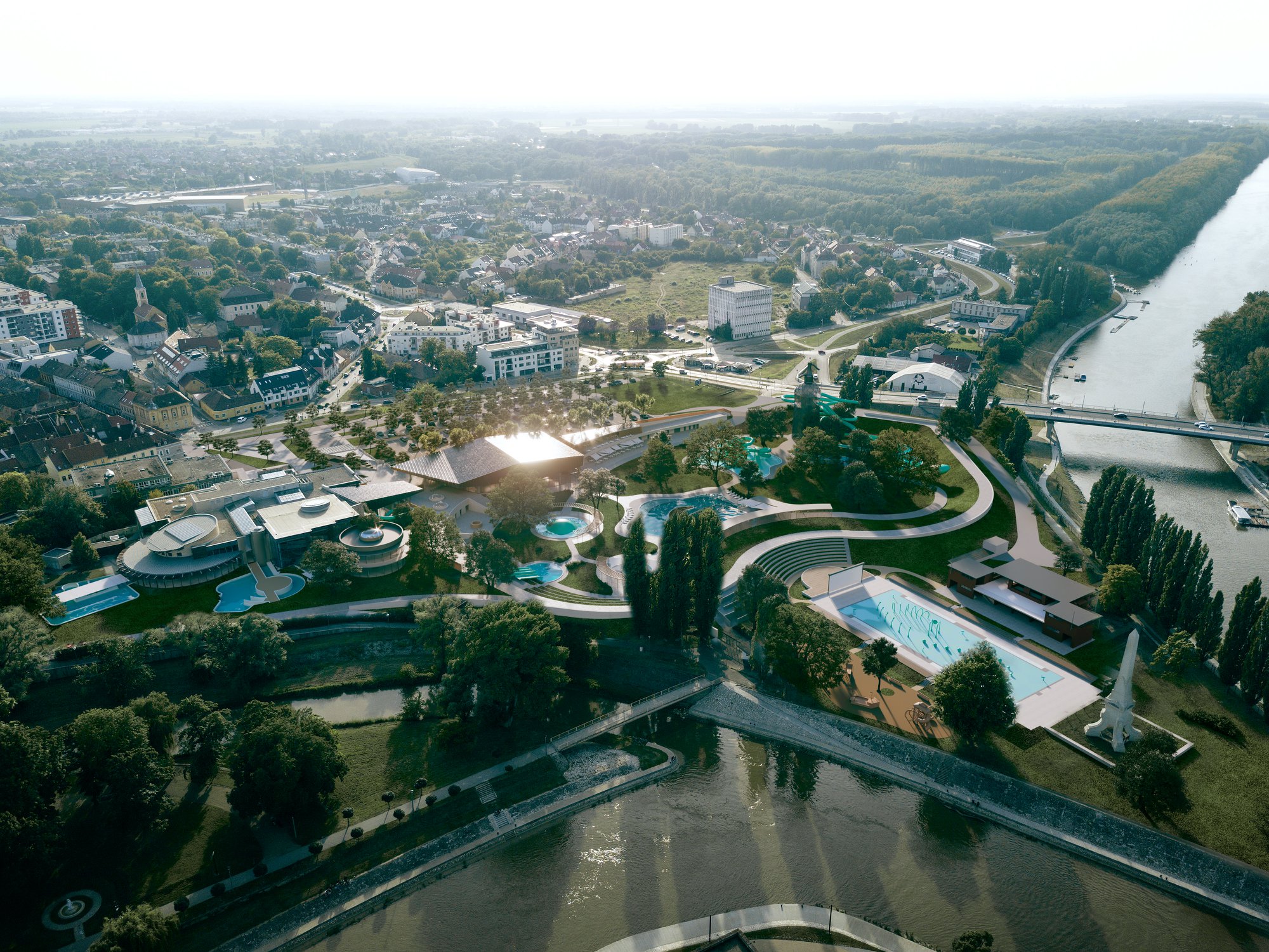Több mint 21 milliárd forintból építenek vízi élményparkot Győrben