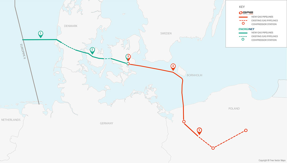 Lengyelországban felavatták a norvég gázt szállító Baltic Pipe vezetéket